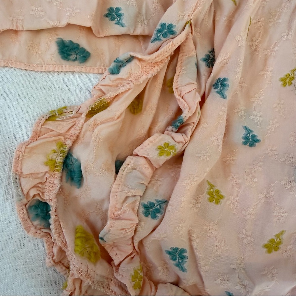 Anthropologie Peach Ruffled Pajama Set- Womens S - Picture 8 of 10